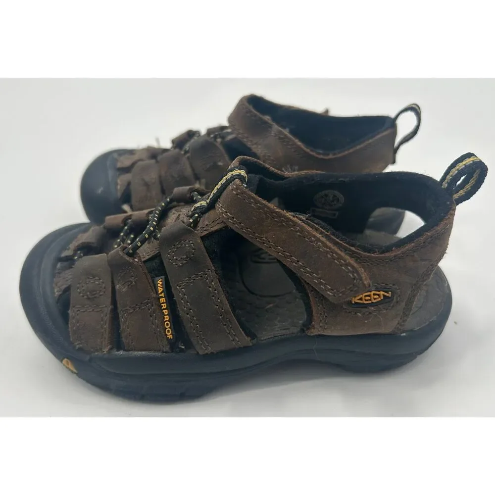 KEEN Newport H2 Sandals Kids Toddler Size 10 Brown Leather Waterproof Shoes